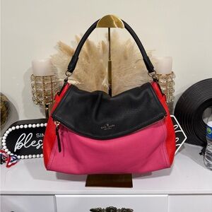 Kate Spade Vibrant Pink and Black Shoulder Bag